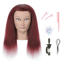 RYHAIR African American Mannequin Head 100% Human Hair for Practice Braiding Styling Cosmetology Barber Training with Stand