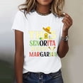 thumbnail image 2 of Ruyang This Senorita Needs A Margaria Women's Letter Printed Shirt Short Sleeve Round Neck T Shirt Fashion Top Lightweight Soft Casual Summer Tees, 2 of 4