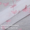 thumbnail image 3 of LingStar pink 26"x24"x2 Sheer Valance Curtains,Leaf Embroidered Kitchen Window Treatment Voile Valances Cafe Curtains Rod Pocket, Faux Linen Textured Semi Sheer Bathroom Curtain Windows, 3 of 4