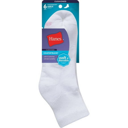 Women's comfortblend ankle socks, 6 pack