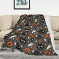 thumbnail image 2 of Halloween Blanket 60"X80"Pumpkin Fleece Throw Blanket Black Cozy Soft Lightweight Blankets Fluffy Throws Gift for Kids Woman Men Kids, 2 of 6