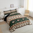 thumbnail image 4 of Homewish Boho Tribal Aztec Bedding Comforter Set,Retro Bull Skull Twin Comforter Sets,Beige Green Brown Bedding Set For Men Women,Super Cozy Room Decor Reversible,2 Pieces, 4 of 9