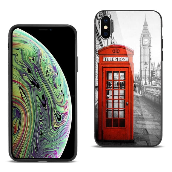 For use with iphone Xs Max Hard Glass Design Tpu Case