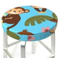 thumbnail image 3 of Haiem Monkeys Swinging from Palms Cushion Round Bar Chair Seat Cover Bar Chair Cushion Covers Elastic Washable Bar Chair Cover,Protects from Scratches and Stains-12 inch, 3 of 7
