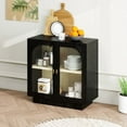 thumbnail image 5 of 31.1-inch Black Modern Tableware Cabinet Buffet Cabinet - 2 Acrylic Glass Doors, Adjustable Shelves and Metal Handles, Corridor, Living Room, Bedroom, 5 of 7