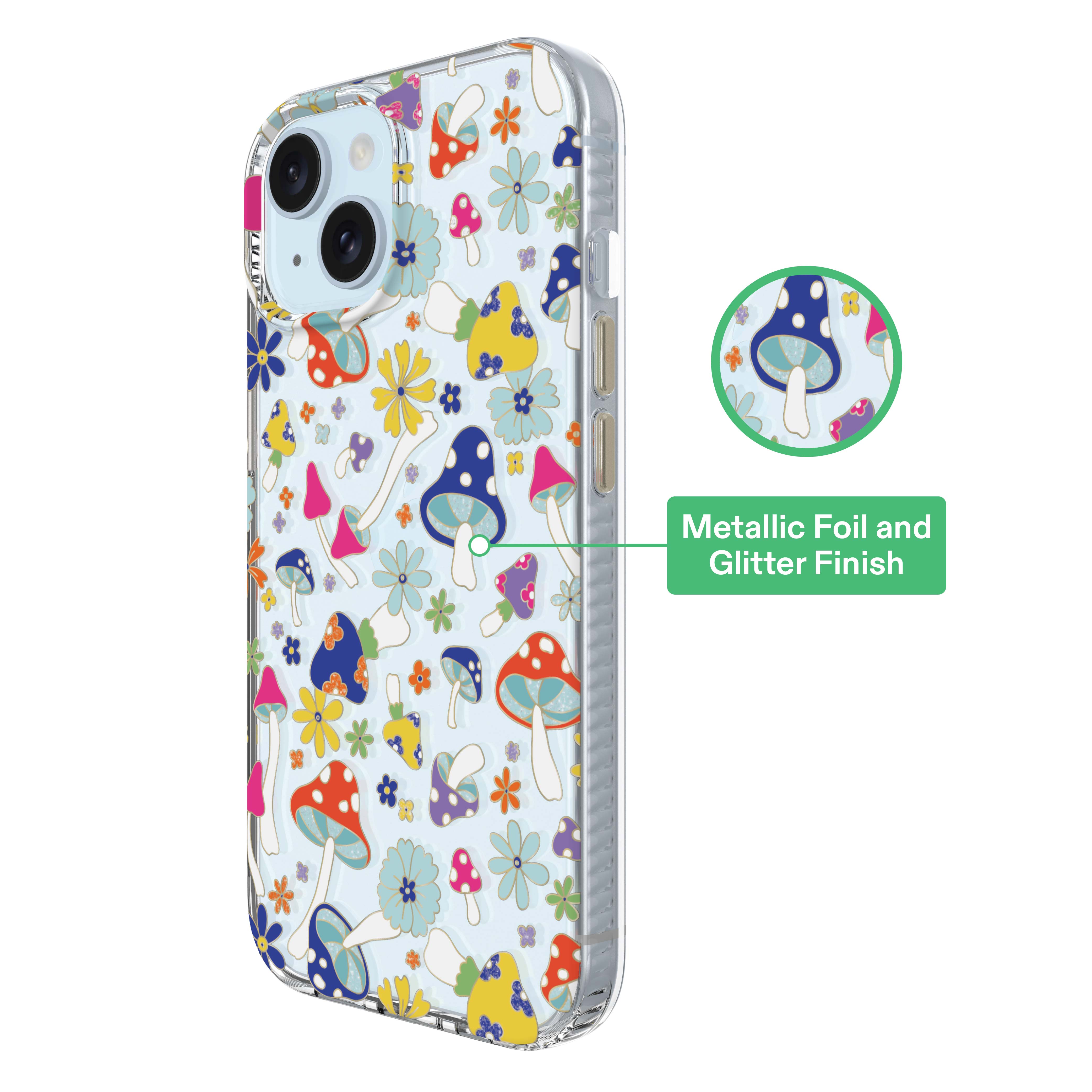 onn Phone Case for iPhone 17e / iPhone 16e / iPhone 15 / iPhone 14 / iPhone 13 - Multicolor Mushroom