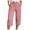Pink, variant on GEWSEY Striped Linen 3/4 Length Pants Women Linen Capri Pants Lightweight Spring Summer Pants for Women 2025 Ladies Pinstripe Pants (Pink, S)