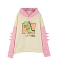 thumbnail image 2 of jsaierl Women Dinosaur Hoodie Long Sleeve Splice Cartoon Cute Sweatshirt Teens Girls Casual Pullover Girls Anime Cosplay Jumper Sweater, 2 of 6