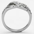 thumbnail image 3 of Womens Rings High polished (no plating) Stainless Steel Ring with Top Grade Crystal in Clear TK1085, 3 of 4