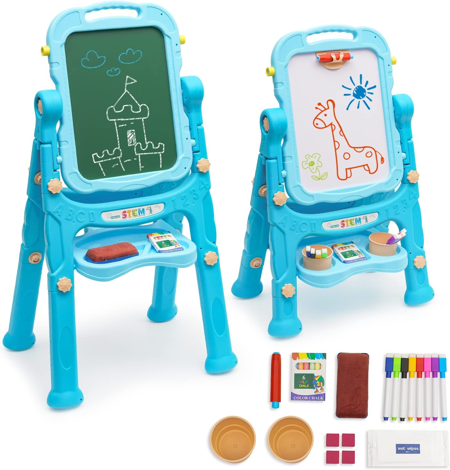 Nukied Art Easel for Kids, 3 in 1 Double Sided Kids Easel with