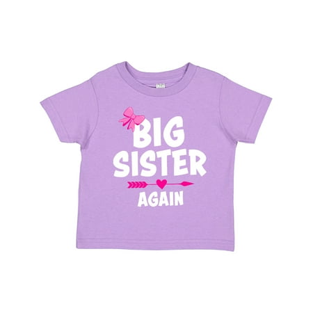 

Inktastic Big Sister Again with Bow and Arrow Gift Toddler Toddler Girl T-Shirt
