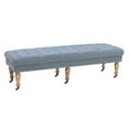 thumbnail image 1 of Aubrey Washed Blue Linen 62-Inch Bench, 1 of 4
