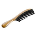 thumbnail image 5 of Handmade 100% Natural Green Sandalwood Hair Combs - Anti-Static Sandalwood Scent Natural Hair Detangler Wooden Comb (Buffalo Horn Wide Tooth), 5 of 7