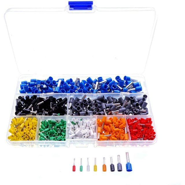 800 Set Bootlace Virola Crimp Connector Cable aislado Pin End Ferrules Kit Surtido 0.5mm²~6mm² para proyectos eléctricos con caja de almacenamiento TUNC Sencillez