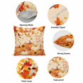 thumbnail image 6 of Throw Pillow Covers, Burnt Orange Pumpkins Fall 26x26 Pillow Covers for Couch/Sofa/Bed, Thanksgiving Branches Maple Leaves Decorative Square Linen Cushion Pillowcase for Home Decor, 6 of 9