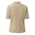 thumbnail image 5 of Capreze Womens Short Sleeve Blazers Open Front Work Office Jackets Blazer Fake Pocket, 5 of 5