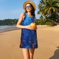 thumbnail image 3 of Balery Deep Sea Glowing Fishes Pattern Women’s Summer Dresses – Loose Sleeveless Sundress, Casual and Comfortable Beach Dress for Hot Days, 3 of 7