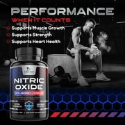 Nitric Oxide Booster Extra Strength - 3X Strength L-Arginine & Citrulline Supplement - Best Nitric Oxide Supplements for Men - Supports Muscle, Heart Health, Energy - Bottled in USA - 60 Capsules