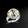 thumbnail image 5 of PhooArto Sunflowers Anchors Pattern Stainless Steel Rings for Women, Open Adjustable Ring Promise Ring Jewelry Gifts, 5 of 5