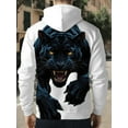 thumbnail image 2 of Men's Hooded Sweatshirt 3D Digital Print Black Panther Pattern Trendy Loose Pullover Casual Sports Top Spring Autumn New Street Fashion Jacket Long Sleeve Men's Sportswear Sweatshirt, 2 of 5