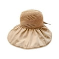 thumbnail image 2 of Awdenio Sunshade Hats Fisherman's Hat Women's Fashion Solid Color Weave Hollow Out With Windproof Cord Cap Sun Hat, 2 of 8