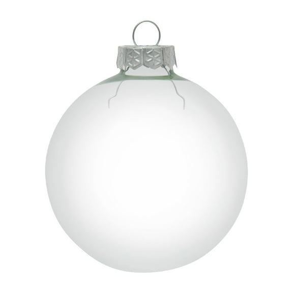 Whitehurst Transparent Glass Christmas Ball Ornaments - 1.25" (30mm) - Clear - 40ct