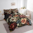 thumbnail image 3 of Homewish Female Men Women Vintage Luxury Floral Twin Bedding Sets 7-Piece,Chic Flowers Blossoms Bedding Comforter Set Microfiber,Retro Exotic Style Breathable Sheet Sets,Microfiber Bedroom Decor, 3 of 8