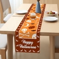thumbnail image 3 of 4 pcsHalloween Table Runner Happy Or Treat Table Runner 72 Inch Long Orange Pumpkin Spooky Halloween Party Table Decor, 3 of 4