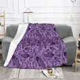 thumbnail image 2 of XMXT Throw Blanket, Purple Fish Textured Print Machine Washable Blankets for Sofa, 40 x 30 inches Purple, 2 of 9