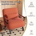 thumbnail image 6 of Daluvenix 4 in 1 Convertible Sofa Bed Sleeper Chair with a Pillow, 5 Position Modern Single Person Chaise Lounge Couch , Linen Folding Bed for Living Room Office, Orange, 6 of 9