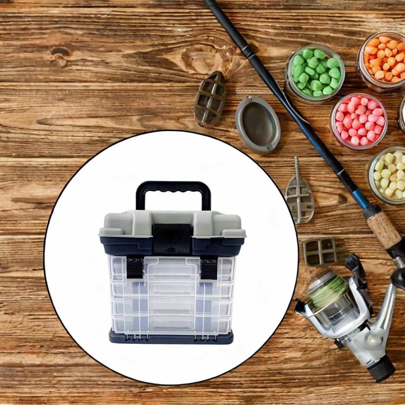 colaxi Fishing -Tackle Box with Removable Partition Walls of Portable Tackle Tablet Tablet Velimnut Accessories Warehouse Container for Amateur Anglers Gray