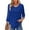 A-Blue, variant on Women Summer Blouses 3/4 Sleeves Loose Fit Shirts Ladies Pleated Crew Neck Tunic Tops