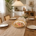 thumbnail image 6 of Linnome Hand Woven Rattan Look Fruit Basket Scalloped Edge Decorative Snack Tray Woven Storage Bowl for Coffee Table Fruit Pastry Dessert Display, 6 of 7