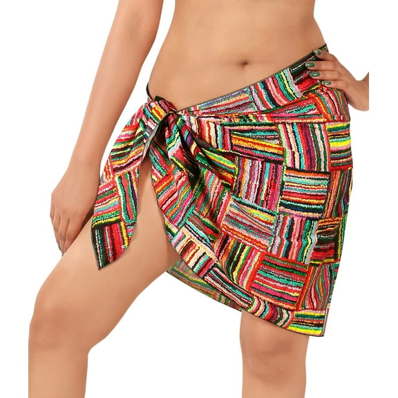 HAPPY BAY Women's Beach Wrap Bikini Wraps Sarong Coverup Skirt Bathing suit Swimwear Swimsuit Coverup for Women One Size Multi, Stripes