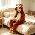 thumbnail image 6 of Otqutp Kids Hooded Jumpsuit Monkey Plush Button Down Bodysuits Long Sleeve Onesie Toddler Fuzzy Warm Outfit Fall Halloween Clothes, 6 of 6