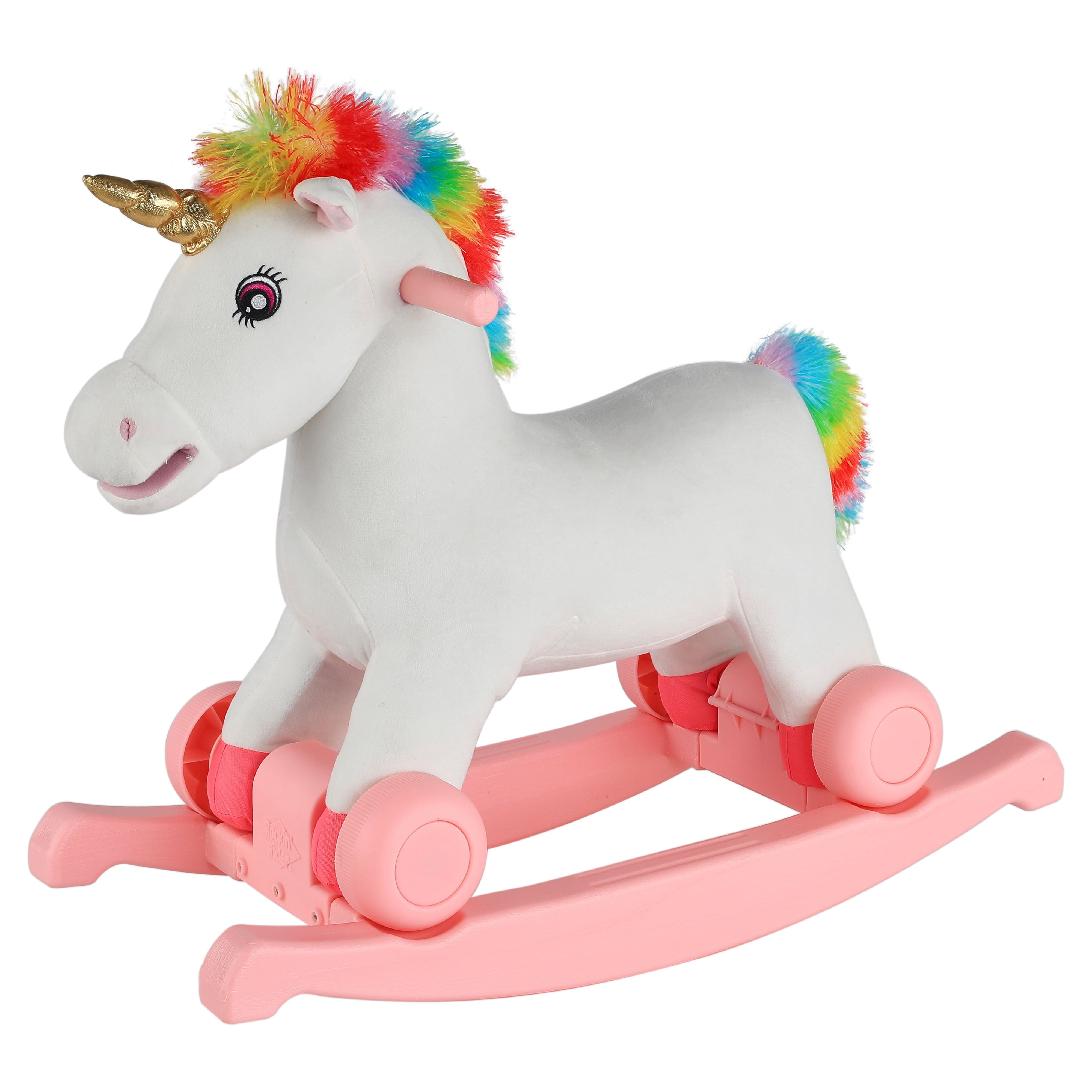 Rockin\' Rider Celeste 2-in-1 Unicorn Female Toddler Rocking Horse Ride-On