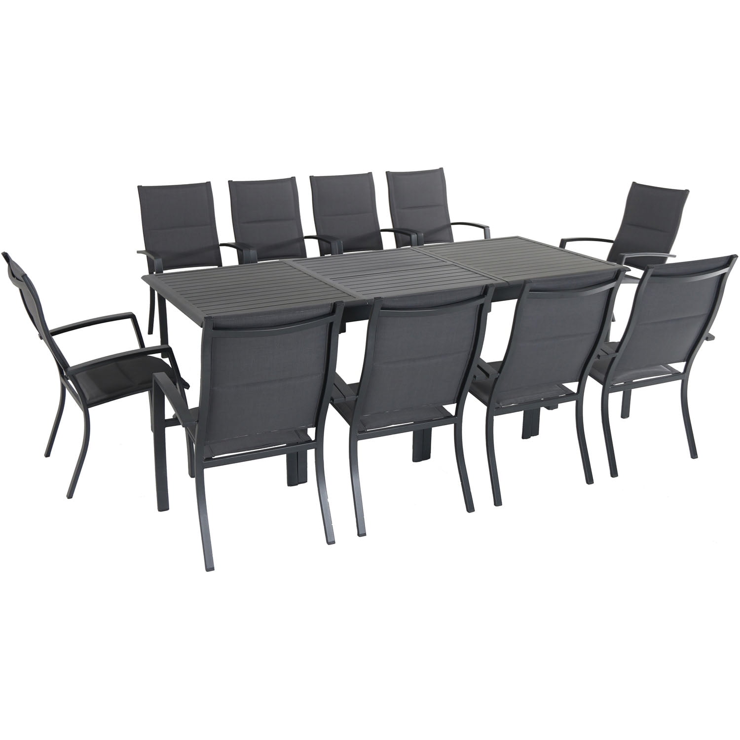 Cambridge Turner 11 Piece Expandable Dining Set With 10 Padded Sling Dining Chairs And A 40 X 94 Table