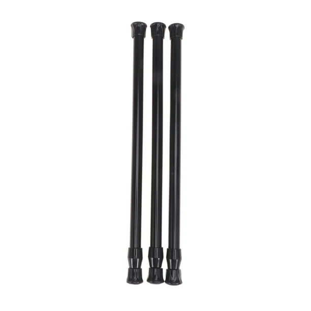 BRIGHTFUFU 3pcs poste telescópico multifunción barra de cortina de puerta de cortina de acero de alto carbono barra de cortina de ducha tubo de cortina de poste negro