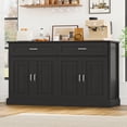 thumbnail image 2 of Homfa Black Kitchen Buffet Cabinet with 2 Drawers & 4 Doors, 55" W Sideboard Buffet Storage Cabinet with Shelves Credenza Cabinet for Dining Room, 2 of 7