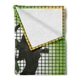 thumbnail image 2 of 70s Party Soft Flannel Fleece Throw Blanket, Silhouette Illustration of Couple Dancing in Disco Love, Cozy Plush for Indoor and Outdoor Use, 60" x 80", Pale Green Dark Green, by Ambesonne, 2 of 5