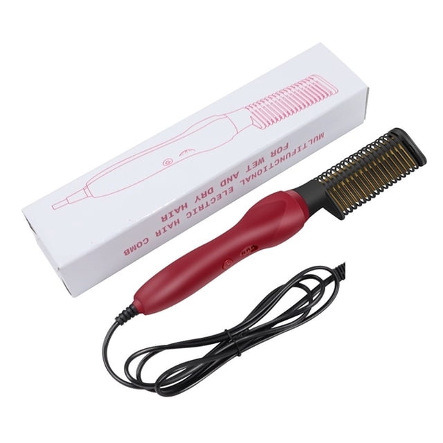2 In 1 Hair Straightener Brush Professional Hot Comb Straightener For Wigs Hair Curler Straightener Comb Styling Tools