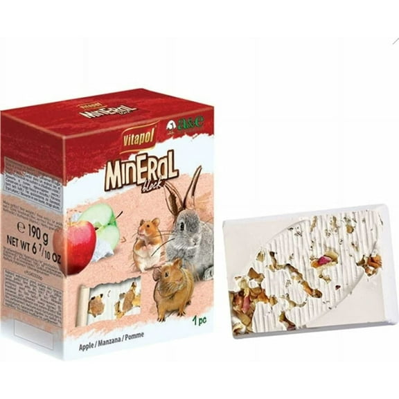 AE Cage Company Apple Flavored Mineral Block Large [Small Pet Health and Wellness, Small Pet Supplies] 1 count