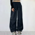 thumbnail image 4 of CYRBOKO Boys Cargo Pants, Breathable Loose Cotton Elastic Waist Long Pants Black Size 8-9 T, 4 of 4