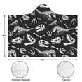 thumbnail image 3 of Wearable Blanket,Black Cartoon Dinosaurs Skulls Skeletons Pattern Hooded Wearable Flannel Blanket for Adults & Teens,Winter Poncho Shawl Wrap Cape Cozy Anti-Pill,60"x80", 3 of 5