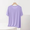 thumbnail image 4 of HADST Plus Size Womens T-Shirts Crew Neck Fashion Summer Solid Color Blouses Short Sleeve Loose Top XL-5XL, 4 of 6