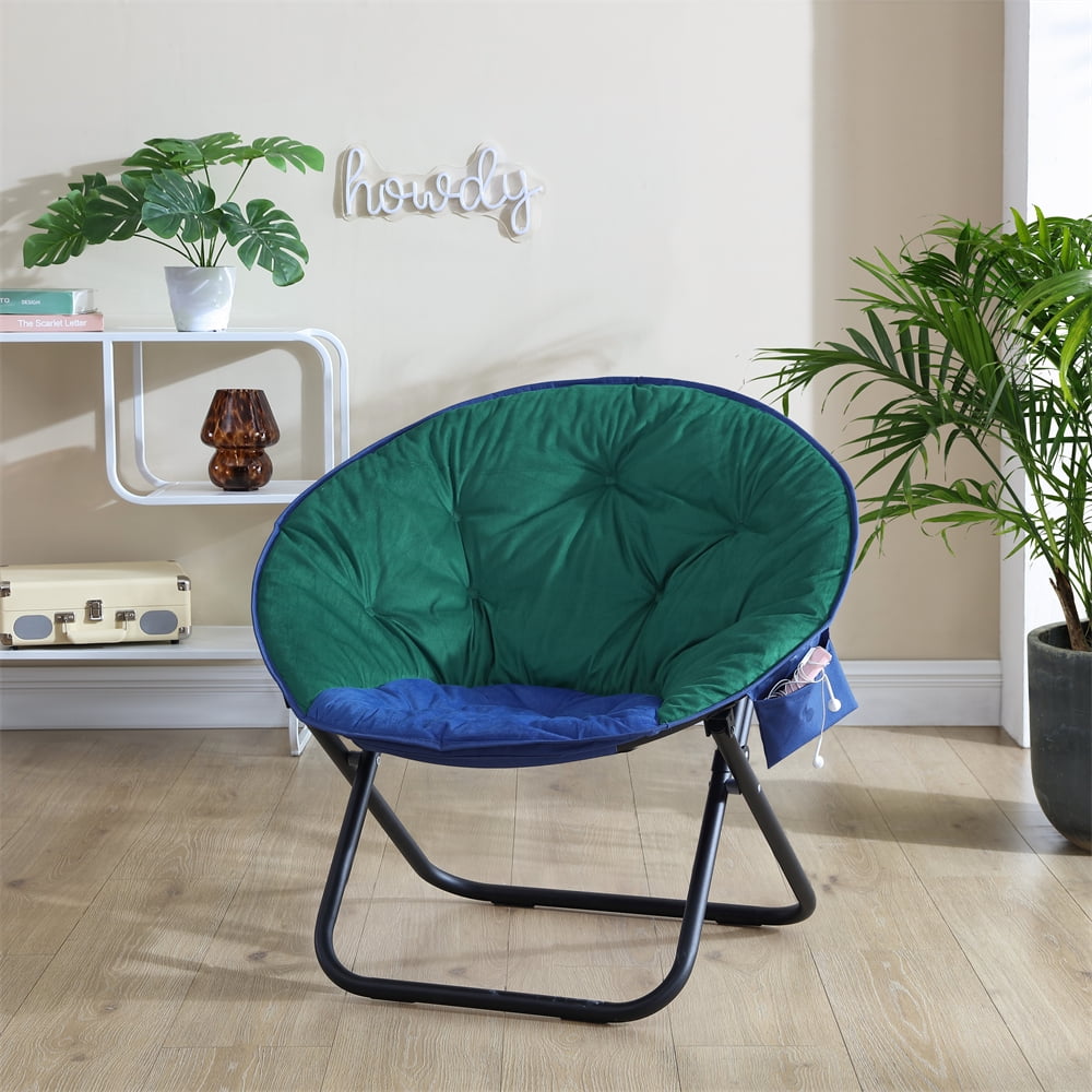 Urban Shop Colorblock Saucer Chair, Green/Blue, Adults and Teens