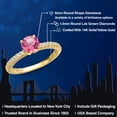 thumbnail image 2 of Gem Stone King 14K Yellow Gold Pink Mystic Topaz and Lab Grown Diamond Engagement Ring for Women | 1.66 Cttw | Round 6MM | Gemstone November Birthstone | Size 8, 2 of 6