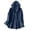 Navy, variant on Womens Hooded Denim Shirt Jacket Long Sleeve Chest Pockets Button Solid Lightweight Jean Shacket Casual Fall Outerwear