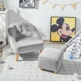 thumbnail image 2 of Costway Kids Sofa Chair w/ Ottoman Toddler Single Sofa Velvet Upholstered Couch Grey, 2 of 9