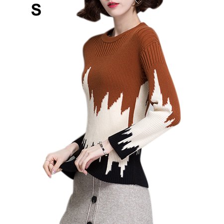 

BESTHUA Ladies＇ Knitted Sweater Fashion Gradient Color Bottoming Shirt
